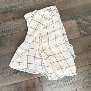 Rachel Pally Scarf Cream and Black Grid Print Neutral Colors Women’s